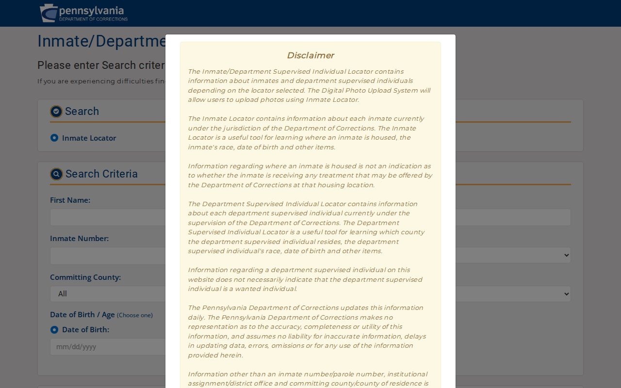 State College Borough residents directory Pennsylvania DOC locator