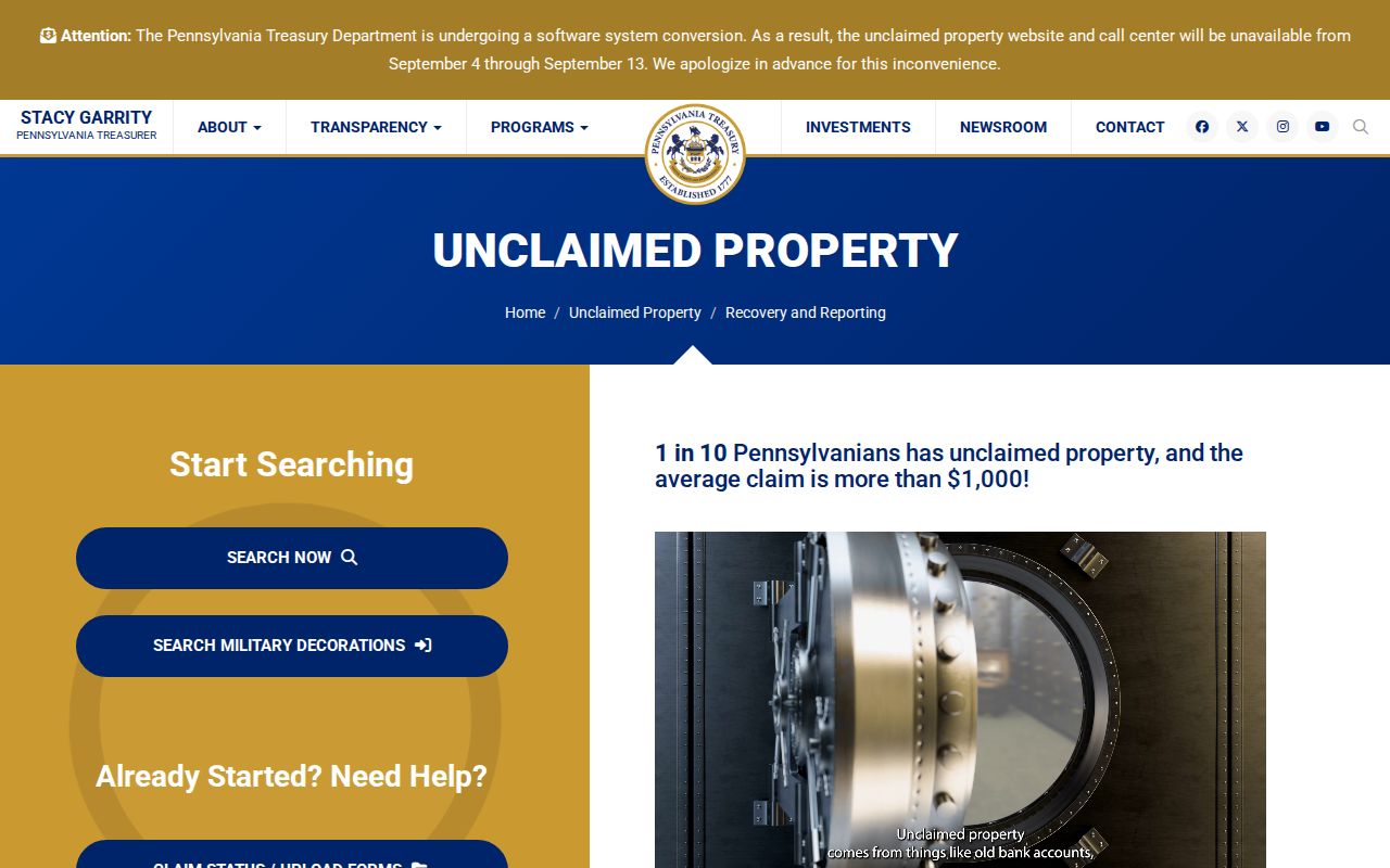 State College Borough residents directory Pennsylvania unclaimed property search