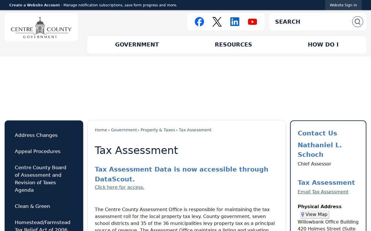 State College Borough residents directory Centre County assessment access