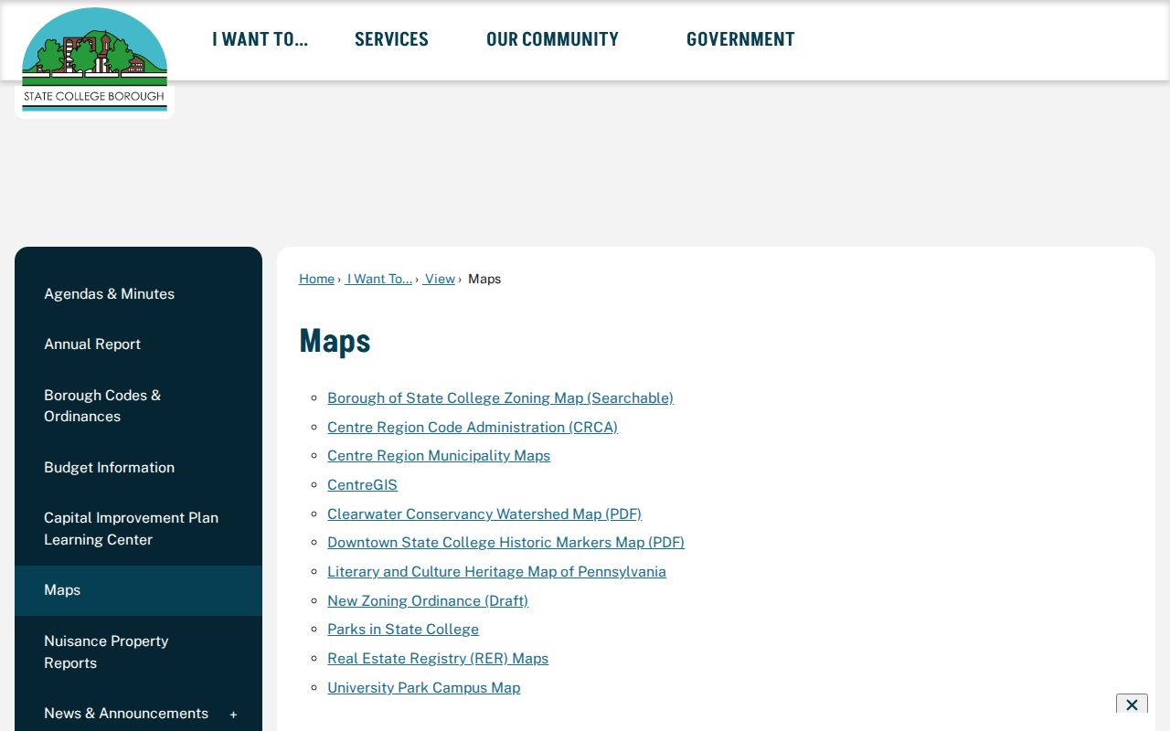 State College neighbors lookup through borough maps