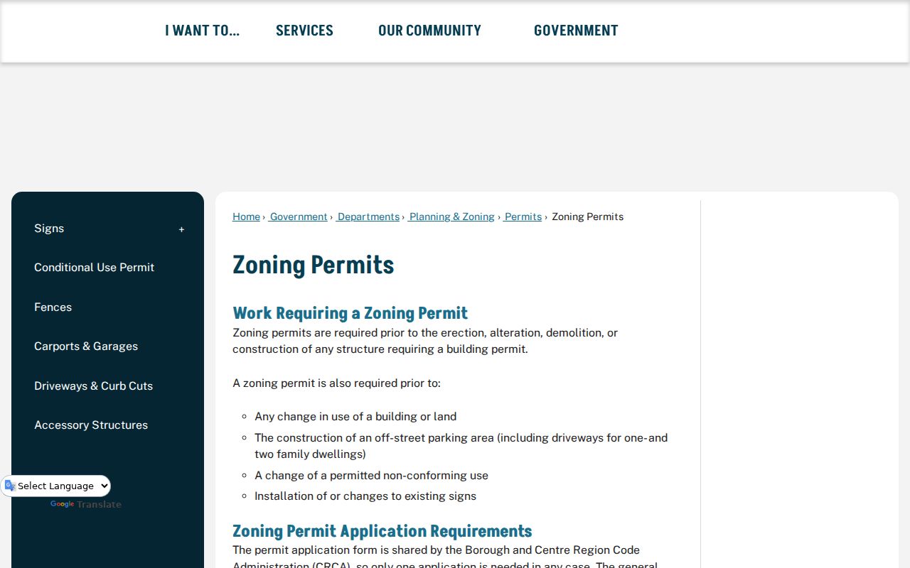 State College neighbors lookup using borough zoning permits
