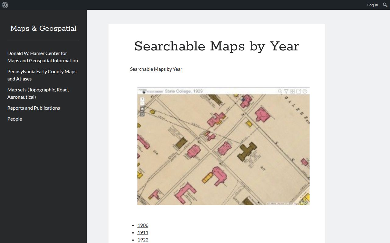 State College Borough previous residents searchable Sanborn maps