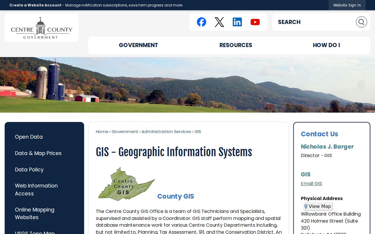 State College Borough street directory GIS information and parcel viewer